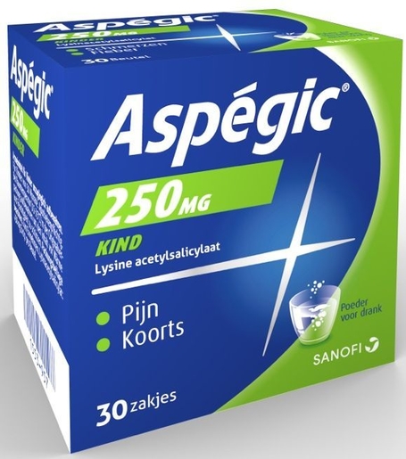 Aspegic 250mg Kinderen 30 Zakjes | Hoofdpijn - Diverse pijnen