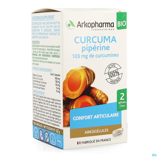 Arkogelules Curcuma Bio Caps 130 | Articulations