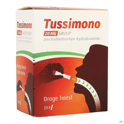 Tussimono 20 mg Siroop 20 zakjes | Droge hoest