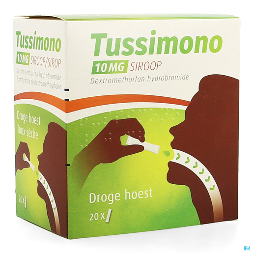Tussimono 10 mg Siroop 20 zakjes | Droge hoest
