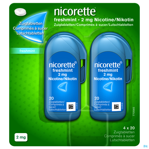 Nicorette Freshmint 2 Mg De Nicotine 80 Comprimés À Sucer | Arrêter de fumer