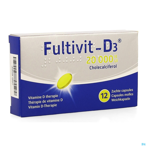 Fultivit-D3 20000 IU 12 Zachte Capsules | Calcium - Vitamine D