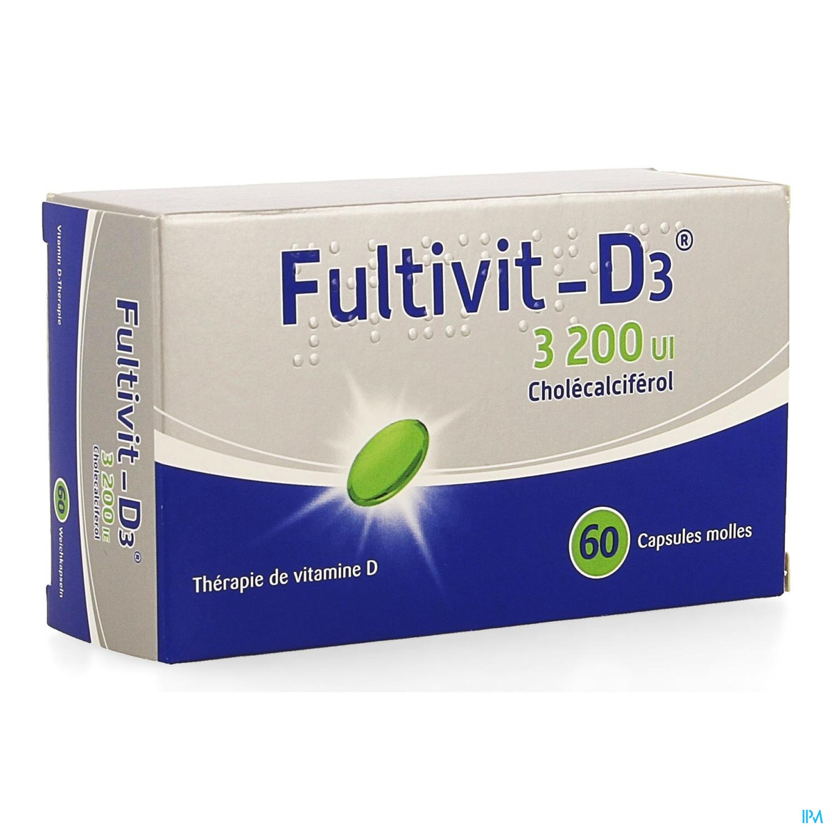 Herstellen behang Minimaal Fultivit-D3 3200 IU 60 Zachte Capsules | Calcium - Vitamine D