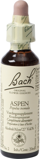 Bach Flower Remedie 02 Aspen 20ml | Angst - Ongerustheid