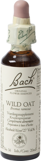 Bach Flower Remedie 36 Wild Oat 20ml | Doute - Incertitude