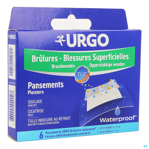 Urgo Brulures Superficielles Waterproof Pansement 5x7cm 6 | Brulûres
