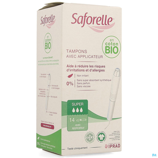 Saforelle Coton Protect Tampons Inbrengh. Super 14 | Tampons - Inlegkruisjes