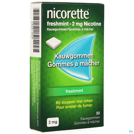 Nicorette Freshmint 2mg 30 Gommes à Mâcher | Arrêter de fumer