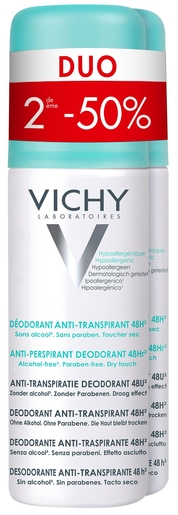Vichy Duo Deo Aérosol Anti Transpirant 2x125ml | Déodorants classique