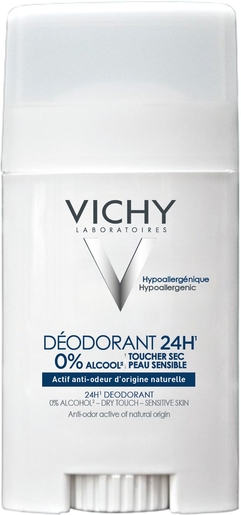 Vichy Déodorant Stick 24h Sans Sel Aluminium 40ml | Déodorants classique