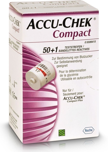 Accu-Chek Compact 50+1 Bandelettes Réactives | Diabète - Glycémie