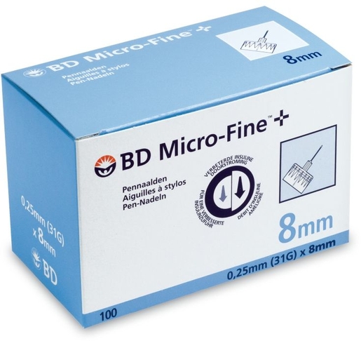 BD Micro-Fine+ Penaalden (31Gx8mm) 100 Stuks | Diabetes - Glycemie