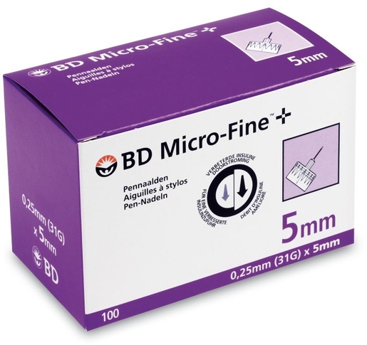 BD Micro-Fine+ Penaalden (31Gx5mm) 100 Stuks | Diabetes - Glycemie