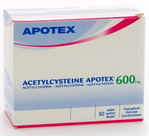 Acetylcysteine Apotex 600mg 30 Zakjes | Vette hoest