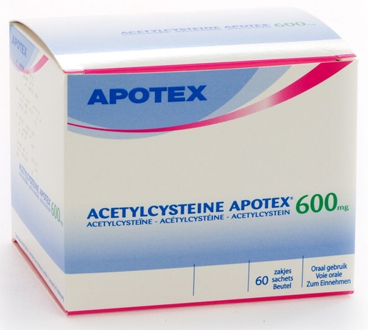 Acetylcysteine Apotex 600mg 60 Zakjes | Vette hoest