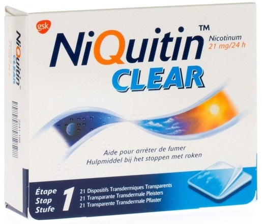NiQuitin Clear 21mg 21 Patches | Stoppen met roken