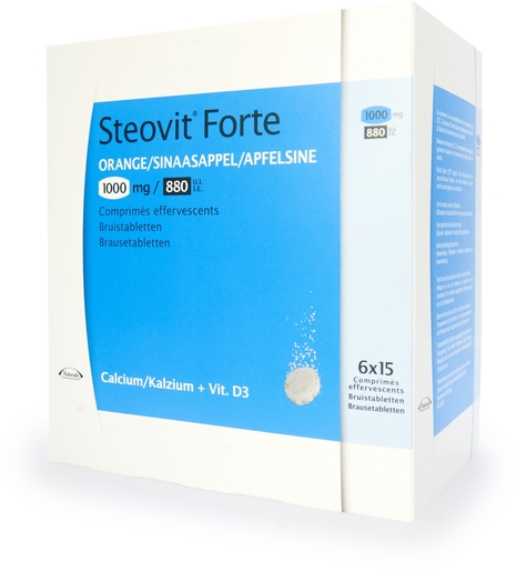 Steovit Forte 1000mg/880 IE 90 Bruistabletten (Sinaasappel) | Calcium - Vitamine D