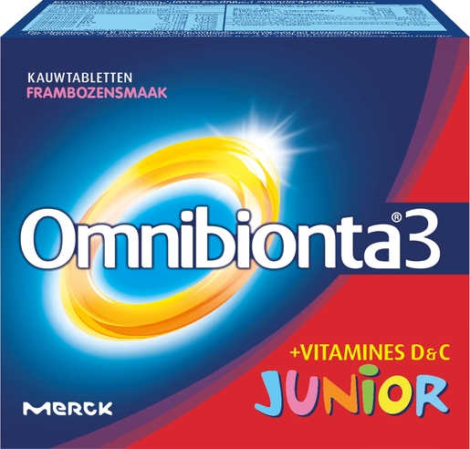 Omnibionta-3 Junior 30 Kauwtabletten Framboos | Multivitaminen