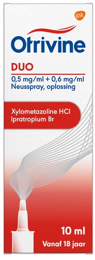 Otrivine Duo 0,5+0,6 mg/l Spray 10ml | Verstopte neus - Neussprays of -druppels