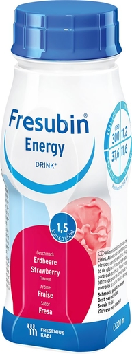Fresubin Energy Drink Aardbei 4x200ml | Orale voeding