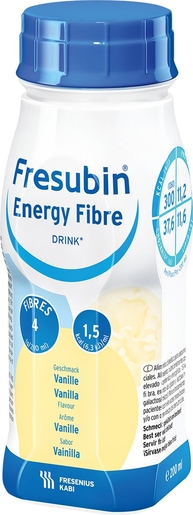 Fresubin Energy Fibre Drink Vanille 4x200ml | Orale voeding
