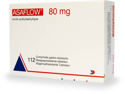 Asaflow 80mg 112 Comprimés Gastro-Résistants | Circulation générale - Fluidité du sang