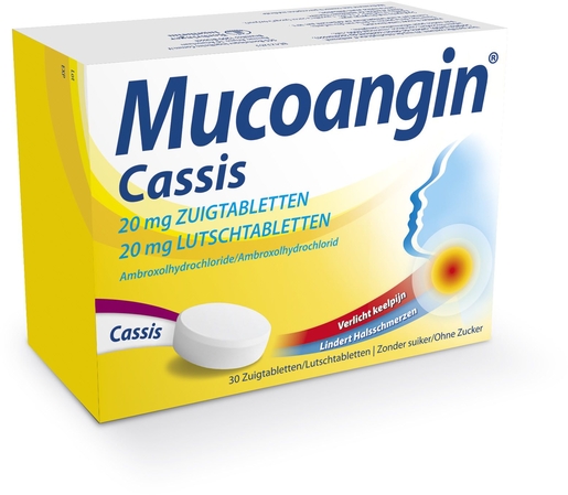 Mucoangin Cassis 20mg 30 Zuigpastilles | Keelpijn