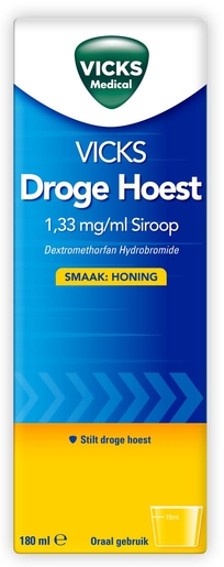 Vicks VapoSyrup Hoestsiroop Honing 180ml | Droge hoest