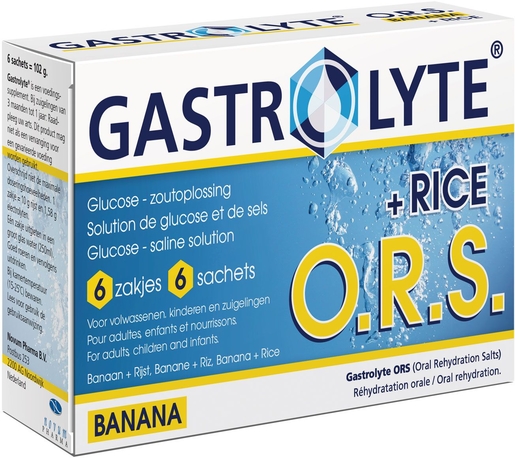 Gastrolyte ORS Rijst Banaan 6 Zakjes Poeder | Vertering - Transit