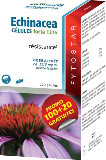 Fytostar Echinacea Forte 120 Capsules (20 gratuites) | Défenses naturelles - Immunité