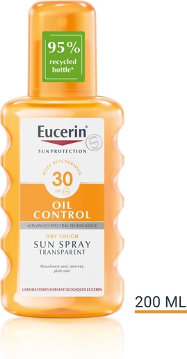Eucerin Sun Oil Control SPF 30 Dry Touch Spray Transparent 200ml | Zonnebescherming