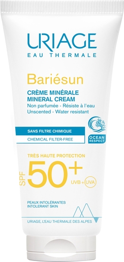 Uriage Bariésun Crème Minérale IP50+ (Peaux Allergiques) 100ml | Prévention allergies solaires