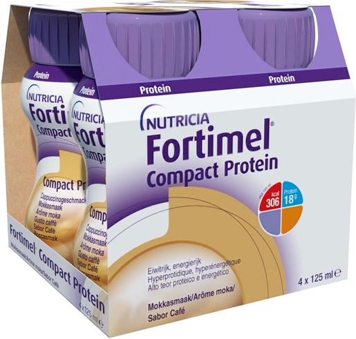 Fortimel Compact Protein Mokka 4x125ml | Orale voeding