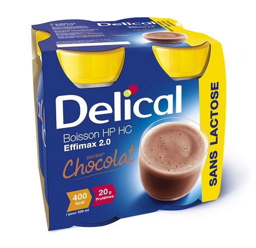 Delical Effimax 2.0 Drank HP-HC Chocolade 4x200ml | Orale voeding