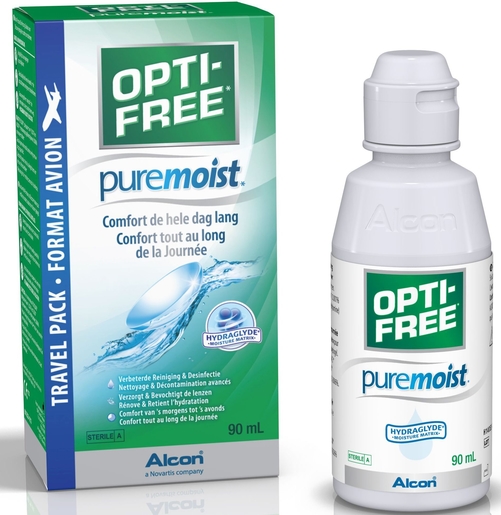 Opti-Free Pure Moist Multifunctionele Oplossing 90ml (+ Etui) | Producten voor lenzen