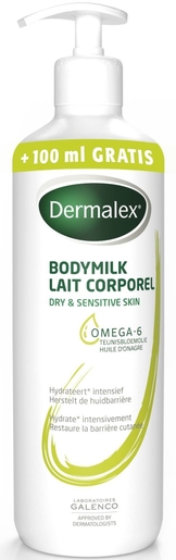 Dermalex Bodymilk 500ml (+ 100ml gratis) | Hydratatie - Voeding