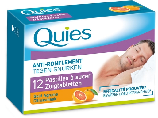 Quies 12 Zuigpastilles Anti-Snurken Citrussmaak | Snurken