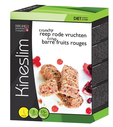 Kineslim Barre Crisp Fruits Rouge 3x40g | Régimes protéinés