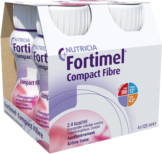 Fortimel Compact Fibre Fraise 4x125ml | Nutrition orale