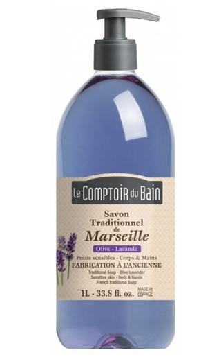Le Comptoir du Bain Vloeibare Marseillezeep Olijf-Lavendel 1 L | Bad - Douche