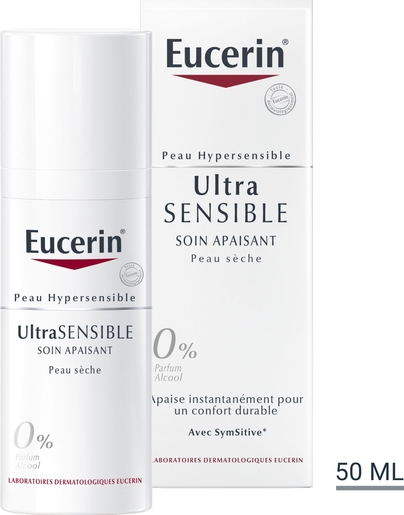 Eucerin UltraSENSIBLE Soin Apaisant Peau Sèche Peau Hypersensible avec pompe 50ml | Rougeurs - Irritations