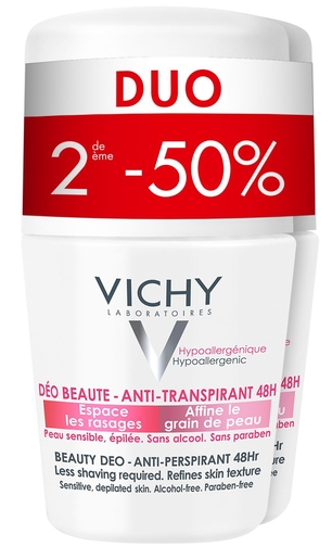 Vichy Déodorant Beauté Anti Transpirant Bille 2x50ml (2ème produit à - 50%) | Déodorants classique