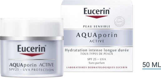 Eucerin AQUAporin ACTIVE Crème Hydratation Intense longue durée SPF 25 Tous types de peau 50ml | Hydratation - Nutrition