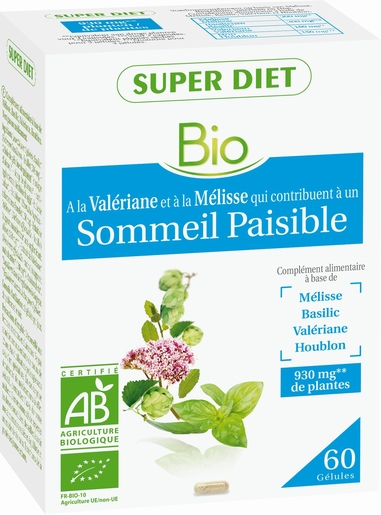 SuperDiet Complexe Sommeil Bio 60 Gélules | Sommeil