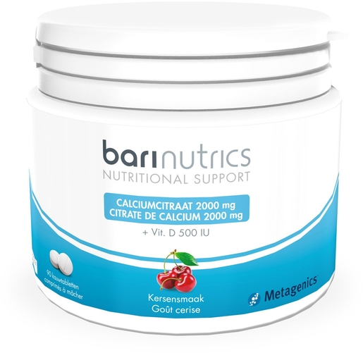 BariNutrics Citrate Calcium Cerise 90 Comprimés à Mâcher | Confort osseux - Ostéoporose