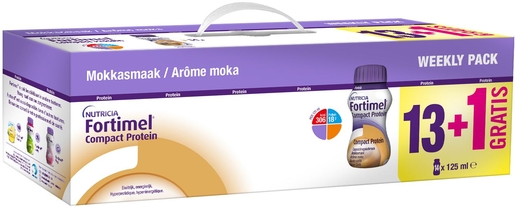 Fortimel Compact Protein Week Pack Moka 14x125ml (13 + 1 gratis) | Nutrition orale