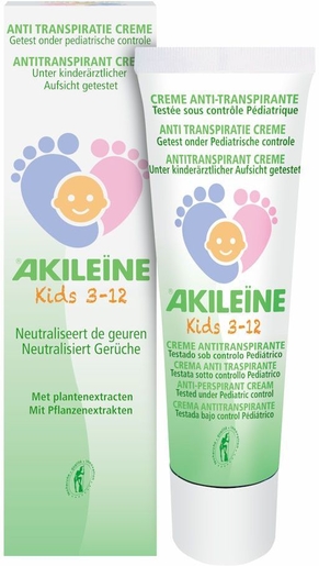 Akileine Kids 3-12 Crème Anti-Transpirante 50ml | Echauffement - Transpiration