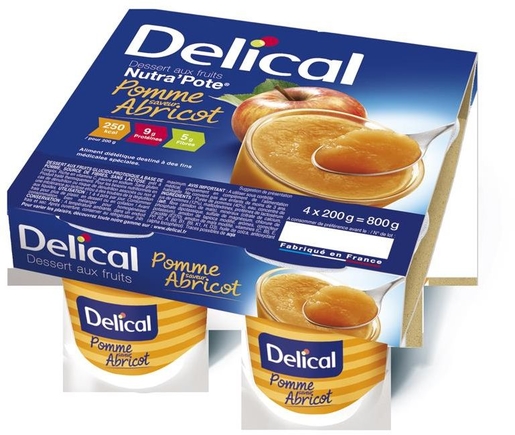 Delical Nutra Pote Pomme Abricot 4x125g | Nutrition orale