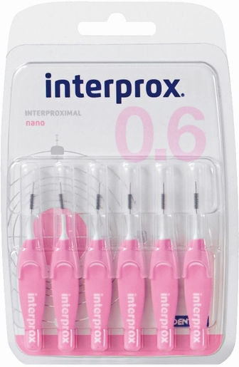 Interprox Premium 6 Brossettes Interdentaires Nano 0,6mm | Fil dentaire - Brossette interdentaire