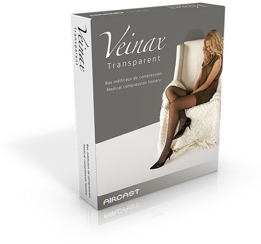 Veinax Transparent Mi-Bas (Couleur Beige - Classe 2 - Taille 2) | Jambe - Genou - Cheville - Pied